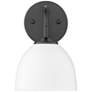 Zoey 10" High Matte Black and White Wall Sconce