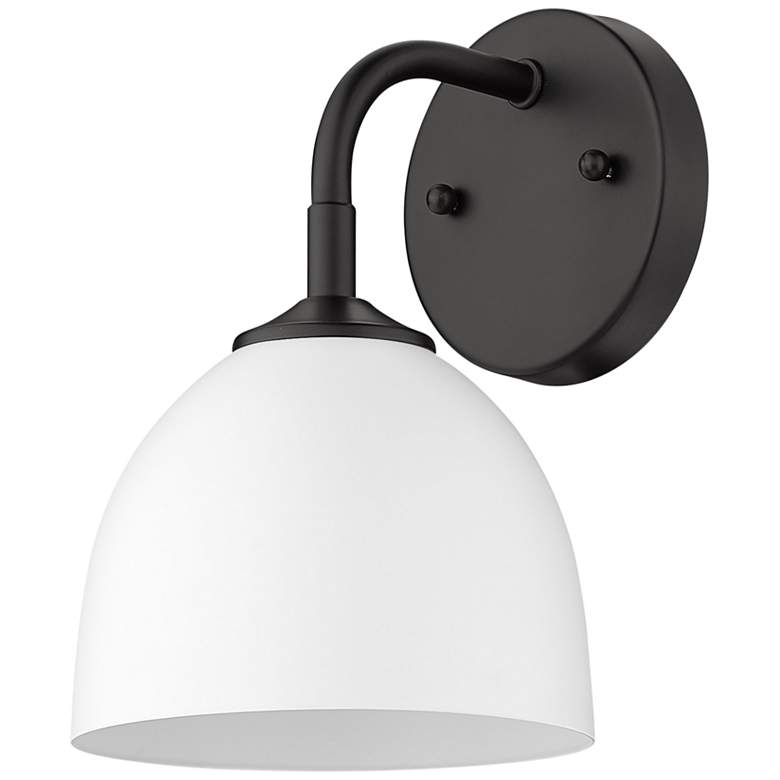 Image 6 Zoey 10 inch High Matte Black and White Wall Sconce more views
