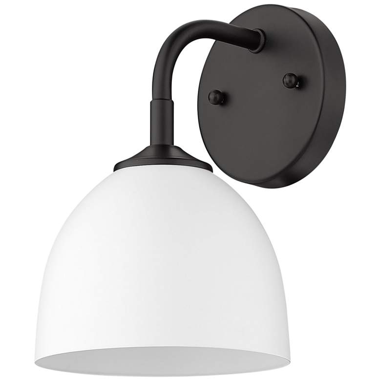 Image 6 Zoey 10" High Matte Black and White Wall Sconce more views