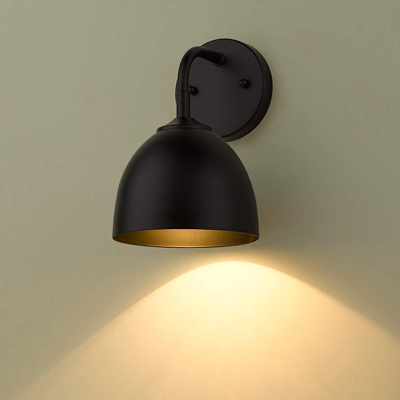 Image 1 Zoey 10" High Matte Black Wall Sconce