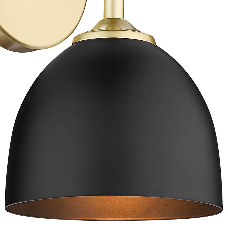 Image 3 Zoey 10 inch High Olympic Gold and Matte Black Wall Sconce more views