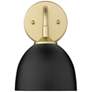 Zoey 10" High Olympic Gold and Matte Black Wall Sconce