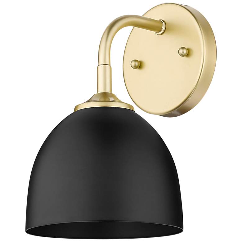 Image 6 Zoey 10 inch High Olympic Gold and Matte Black Wall Sconce more views