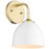 Zoey 10" High Olympic Gold and Matte White Wall Sconce
