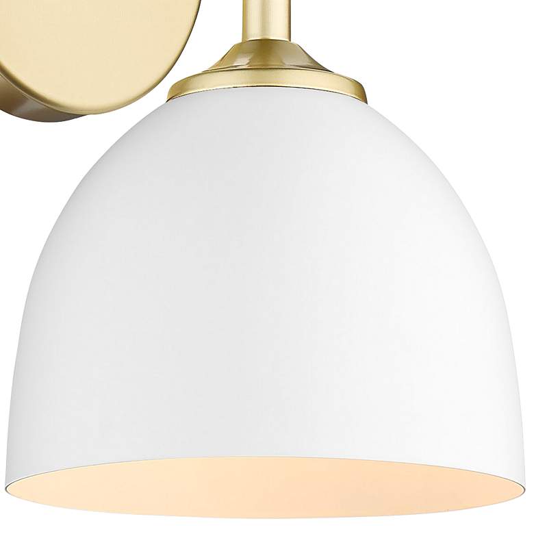 Image 3 Zoey 10" High Olympic Gold and Matte White Wall Sconce more views