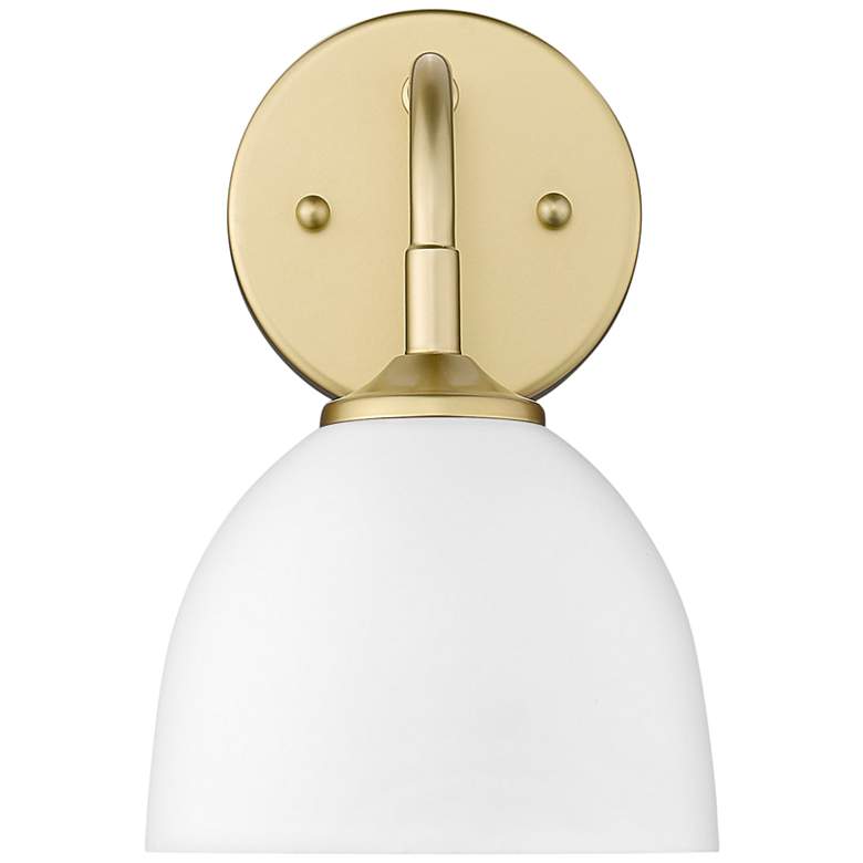 Image 5 Zoey 10" High Olympic Gold and Matte White Wall Sconce more views