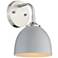 Zoey 10" High Pewter and Matte Gray Wall Sconce