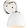 Zoey 10" High Pewter and Matte White Wall Sconce