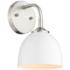 Zoey 10" High Pewter and Matte White Wall Sconce