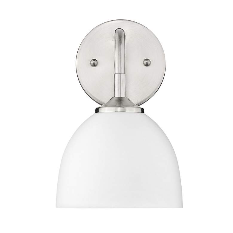 Image 3 Zoey 10" High Pewter and Matte White Wall Sconce more views