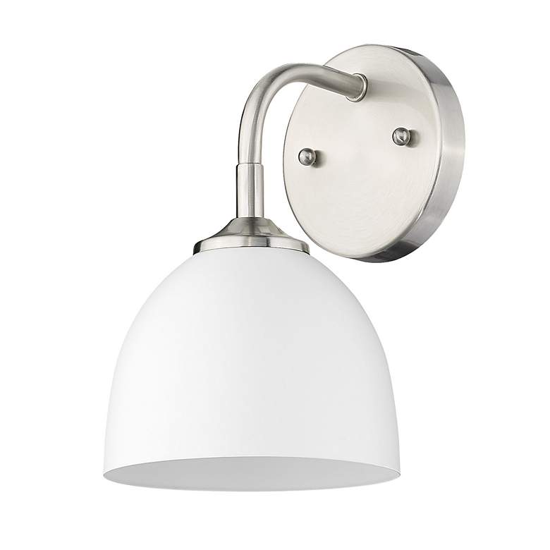 Image 4 Zoey 10" High Pewter and Matte White Wall Sconce more views