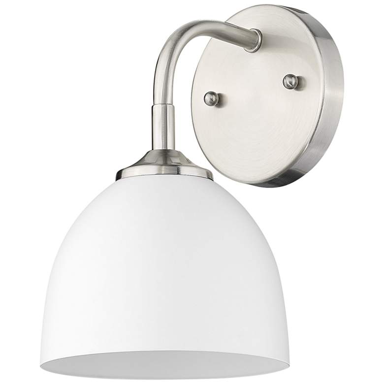 Image 6 Zoey 10 inch High Pewter and Matte White Wall Sconce more views