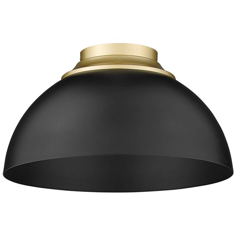 Image 1 Zoey 13 3/4 inch Wide Matte Black Matte Black Bowl Ceiling Light