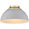 Zoey 13 3/4" Wide Olympic Gold Matte Gray Bowl Ceiling Light