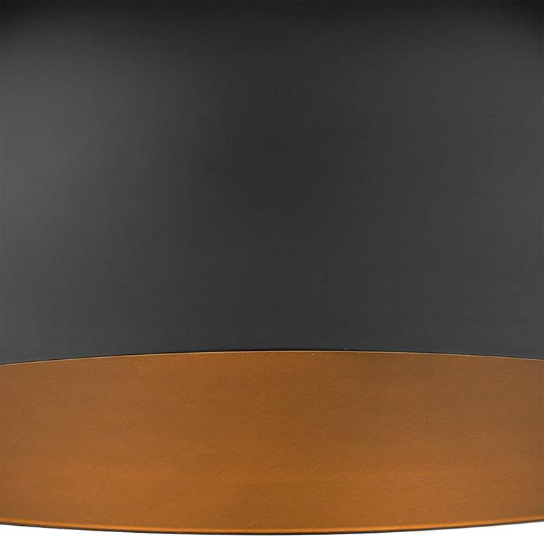 Image 3 Zoey 13 3/4 inch Wide Pewter and Matte Black Bowl Ceiling Light more views