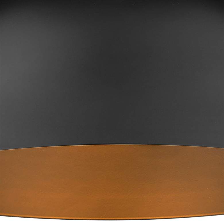 Image 3 Zoey 13 3/4" Wide Pewter and Matte Black Bowl Ceiling Light more views