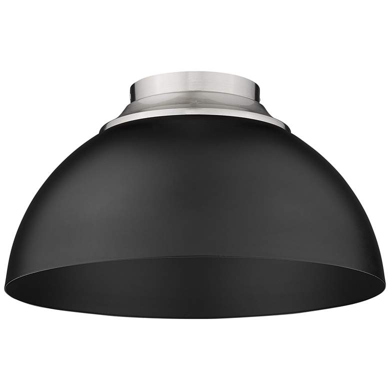 Image 6 Zoey 13 3/4" Wide Pewter and Matte Black Bowl Ceiling Light more views
