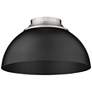 Zoey 13 3/4" Wide Pewter and Matte Black Bowl Ceiling Light