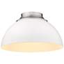 Zoey 13 3/4" Wide Pewter and Matte White Bowl Ceiling Light