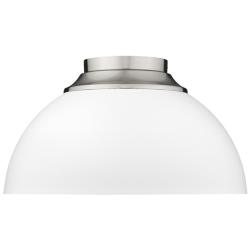 Zoey 13 3/4" Wide Pewter and Matte White Bowl Ceiling Light