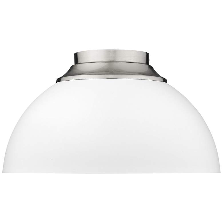 Image 5 Zoey 13 3/4 inch Wide Pewter and Matte White Bowl Ceiling Light more views