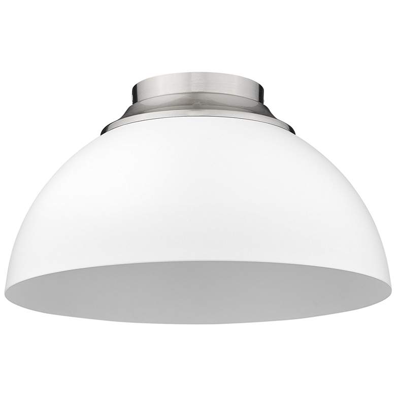 Image 6 Zoey 13 3/4 inch Wide Pewter and Matte White Bowl Ceiling Light more views