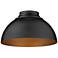 Zoey 13 3/4"W Olympic Gold Matte Black Bowl Ceiling Light