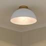 Zoey 13 3/4"W Olympic Gold Matte White Bowl Ceiling Light