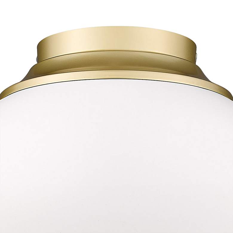 Image 4 Zoey 13 3/4"W Olympic Gold Matte White Bowl Ceiling Light more views