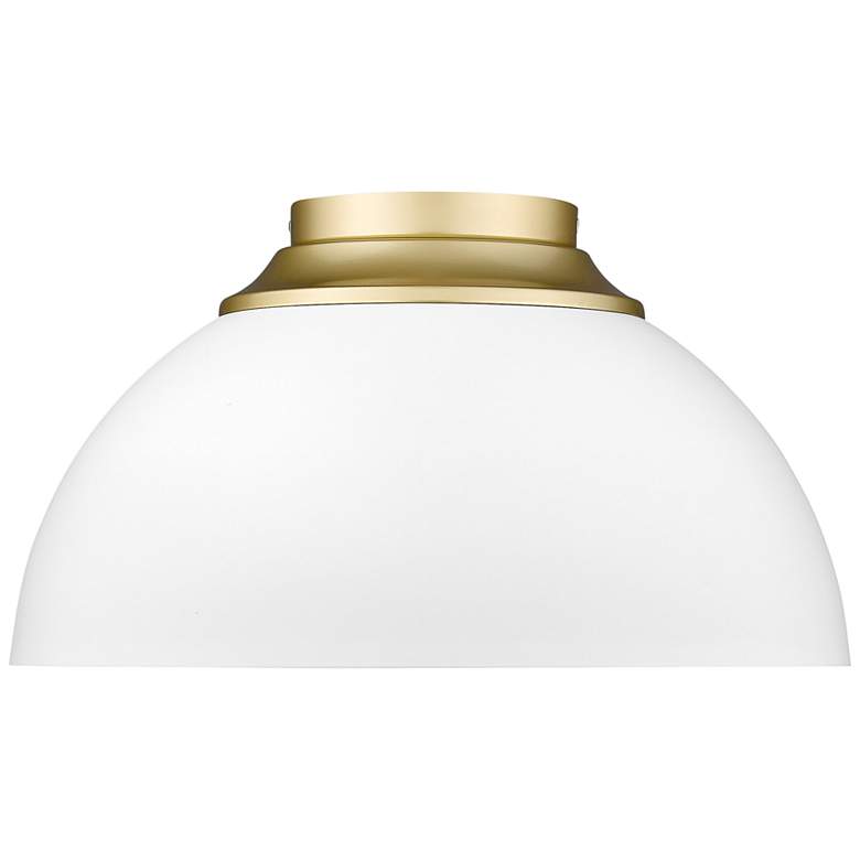 Image 5 Zoey 13 3/4"W Olympic Gold Matte White Bowl Ceiling Light more views