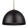 3_Zoey 16"W Olympic Gold and Matte Black Dome Pendant Light more views