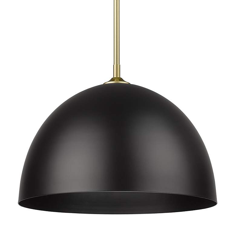 Image 4 Zoey 16"W Olympic Gold and Matte Black Dome Pendant Light more views