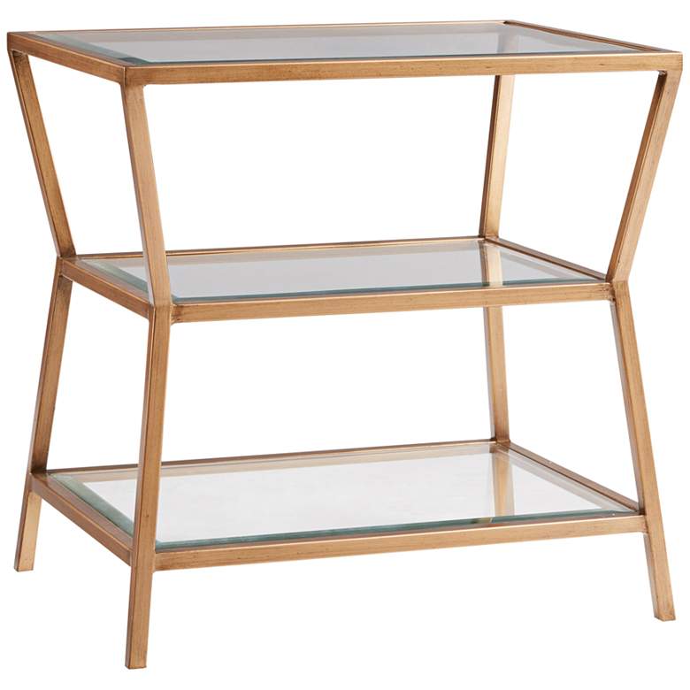 Image 1 Zoey 20" Wide Antique Gold Metal 3-Tiered Accent Table