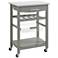 Zoey 22 3/4" Wide Gray Wood and Stainless Steel Kitchen Cart