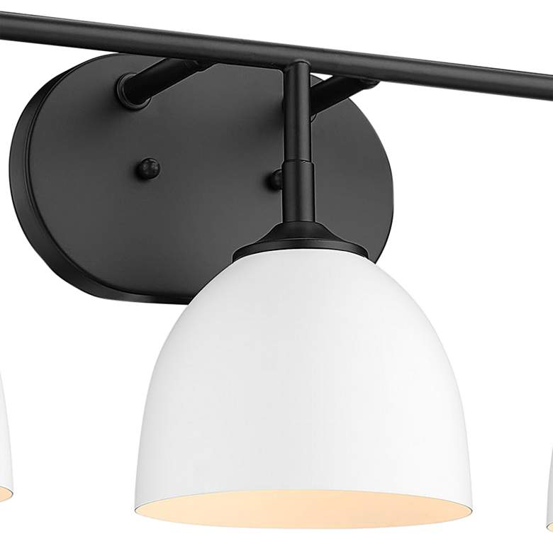 Image 4 Zoey 24 1/2" Wide Matte Black and White 3-Light Bath Light more views