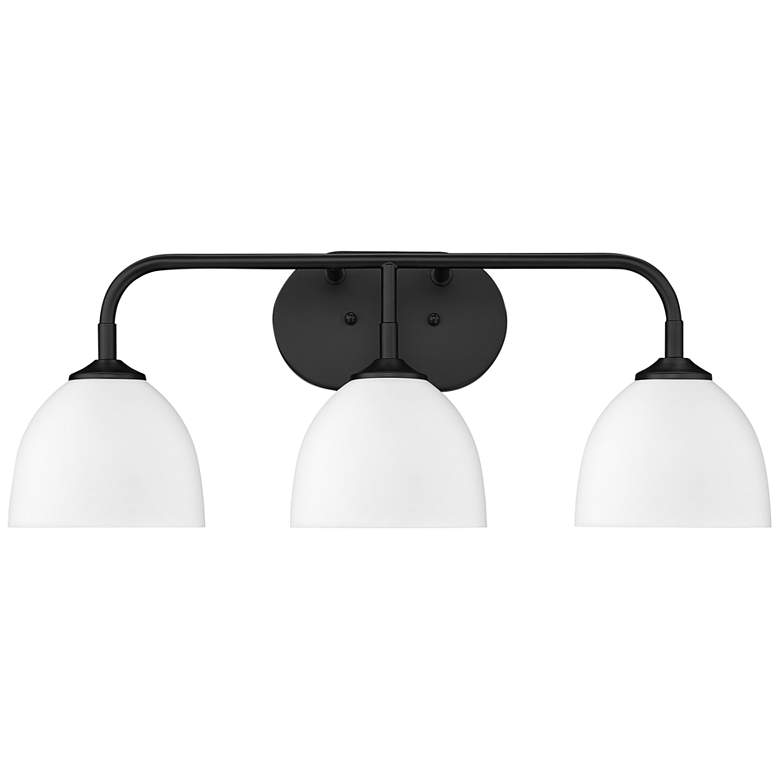Image 5 Zoey 24 1/2" Wide Matte Black and White 3-Light Bath Light more views