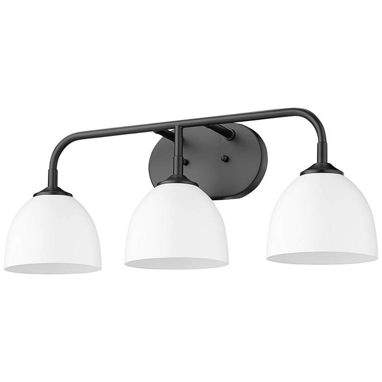 Image 6 Zoey 24 1/2" Wide Matte Black and White 3-Light Bath Light more views