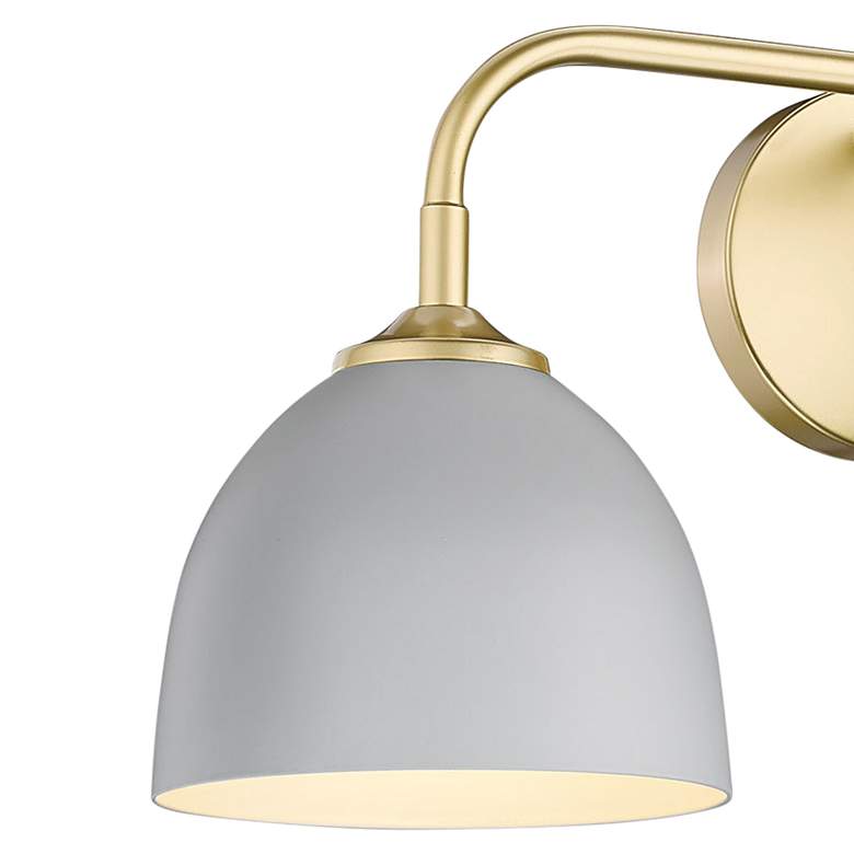 Image 3 Zoey 24 1/2" Wide Olympic Gold Matte Gray 3-Light Bath Light more views