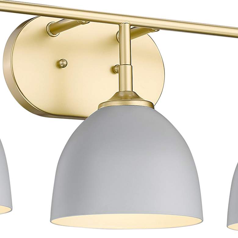 Image 4 Zoey 24 1/2" Wide Olympic Gold Matte Gray 3-Light Bath Light more views
