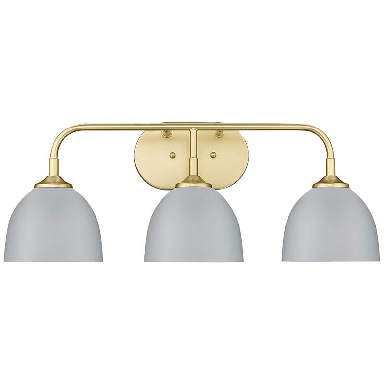 Image 5 Zoey 24 1/2" Wide Olympic Gold Matte Gray 3-Light Bath Light more views