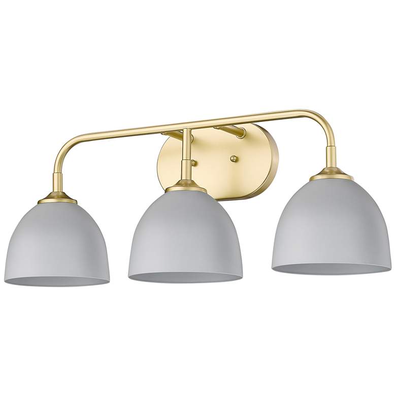 Image 6 Zoey 24 1/2" Wide Olympic Gold Matte Gray 3-Light Bath Light more views