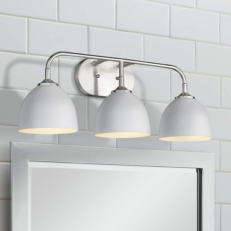 Image 1 Zoey 24 1/2" Wide Pewter and Matte Gray 3-Light Bath Light