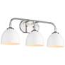 Zoey 24 1/2" Wide Pewter and Matte White 3-Light Bath Light