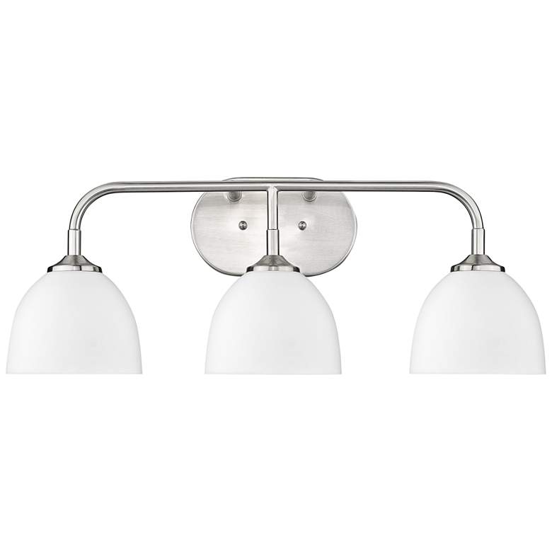 Zoey 24 1/2&quot; Wide Pewter and Matte White 3-Light Bath Light more views