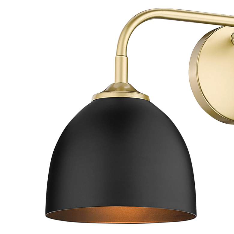 Image 3 Zoey 24 1/2"W Olympic Gold Matte Black 3-Light Bath Light more views