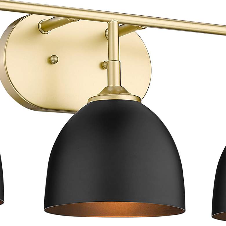Image 4 Zoey 24 1/2"W Olympic Gold Matte Black 3-Light Bath Light more views