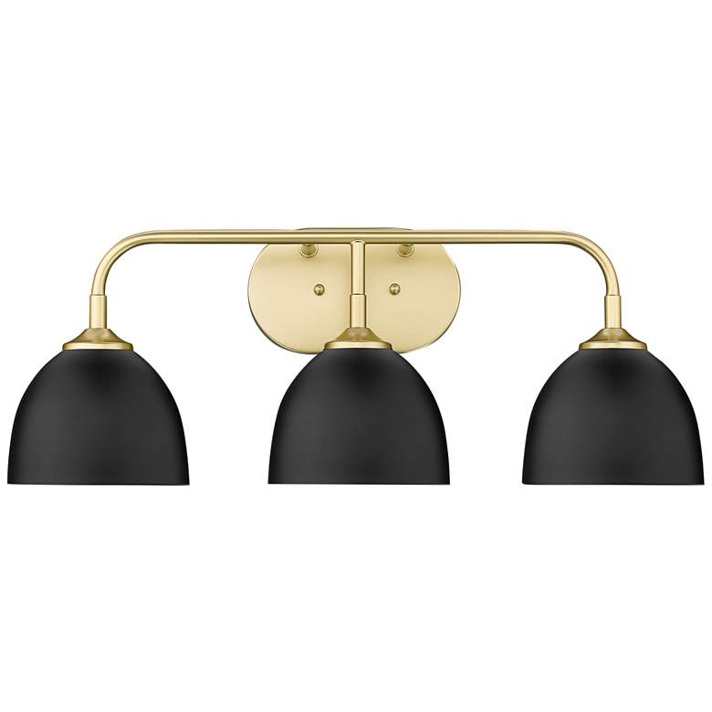 Image 5 Zoey 24 1/2"W Olympic Gold Matte Black 3-Light Bath Light more views