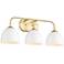 Zoey 24 1/2"W Olympic Gold Matte White 3-Light Bath Light