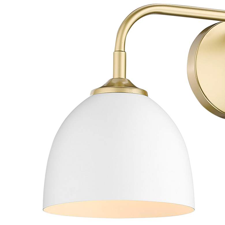 Image 3 Zoey 24 1/2 inchW Olympic Gold Matte White 3-Light Bath Light more views