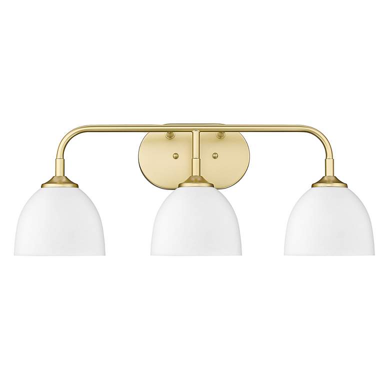 Image 3 Zoey 24 1/2"W Olympic Gold Matte White 3-Light Bath Light more views